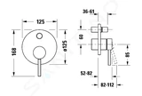 Duravit Circle - Batéria pod omietku, na 2 spotrebiče, s telesom, chróm