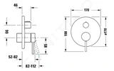 Duravit Circle - Batéria pod omietku, na 2 spotrebiče, chróm