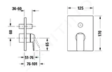 Duravit Manhattan - Batéria pod omietku, na 2 spotrebiče, s telesom, chróm