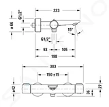 Duravit Wave - Termostatická vaňová batéria, chróm