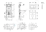 Geberit Duofix - Set predstenovej inštalácie, klozetu Gaia a dosky softclose, tlačidlo Sigma30, matná čierna/čierna