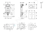 Geberit Kombifix - Set predstenovej inštalácie, klozetu Gaia a dosky softclose, tlačidlo Sigma01, lakovaný matný chróm
