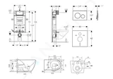 Geberit Kombifix - Set predstenovej inštalácie, klozetu Gaia a dosky softclose, tlačidlo Sigma20, biela/chróm