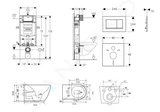 Geberit Kombifix - Set predstenovej inštalácie, klozetu Gaia a dosky softclose, tlačidlo Sigma30, matná čierna/čierna