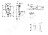 Grohe Uniset - Set predstenovej inštalácie, klozetu, dosky SoftClose a tlačidla Skate Cosmopolitan, kefovaný Cool Sunrise