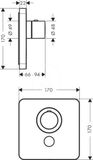 Axor ShowerSelect - Highflow termostat pod omietku na 1 spotrebič a ďalší výtok, chróm