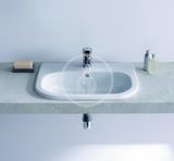 Duravit D-Code - Umývadlo zápustné, 55x44 cm, s prepadom, s otvorom na batériu, biela