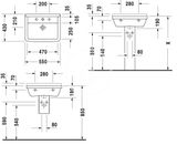 Duravit Starck 3 - Umývadlo, 55x43 cm, s prepadom, s otvorom na batériu, biela