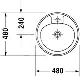 Duravit Manua - Umývadlo s prepadom, priemer 48 cm, biela