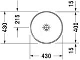 Duravit Architec - Umývadlo bez prepadu, priemer 40 cm, biela