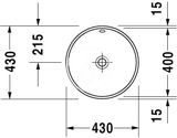 Duravit Architec - Umývadlo, priemer 40 cm, s prepadom, bez otvoru na batériu, biela