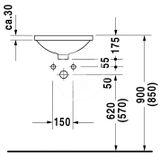 Duravit Architec - Umývadlo, priemer 40 cm, s prepadom, bez otvoru na batériu, biela