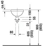 Duravit Architec - Umývadlo vstavané, priemer 28 cm, s prepadom, biela