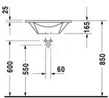 Duravit Starck 1 - Nábytkové umývadlo s prepadom, priemer 58 cm, biela