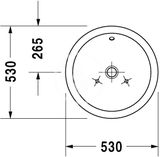 Duravit Starck 1 - Umývadlová misa, priemer 53 cm, s prepadom, biela