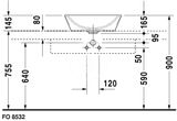 Duravit Starck 1 - Umývadlová misa, priemer 53 cm, s prepadom, biela