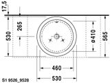 Duravit Starck 1 - Umývadlová misa, priemer 53 cm, s prepadom, biela