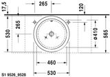 Duravit Starck 1 - Umývadlová misa, priemer 53 cm, s prepadom, WonderGliss, biela