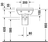 Duravit Starck 3 - Umývadielko, 45x32 cm, s prepadom, s otvorom na batériu, s WonderGliss, biela