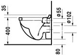 Duravit Starck 3 - Závesné WC, biela