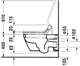 Duravit Starck 2 - Závesné WC pre bidetovú dosku SensoWash, s WonderGliss, alpská biela