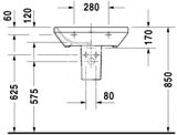 Duravit DuraStyle - Umývadlo, 60x44 cm, s prepadom, s otvorom na batériu, biela