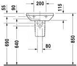 Duravit DuraStyle - Umývadielko 45x34 cm, s 1 otvorom na batériu, biela