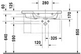 Duravit DuraStyle - Umývadlo, 80x48 cm, s prepadom, s otvorom na batériu, biela