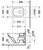 Duravit DuraStyle - Závesné WC, Rimless, biela