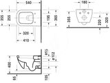 Duravit Happy D.2 - Závesné WC, DuraFix, biela