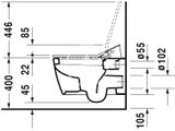 Duravit ME by Starck - Závesné WC pre bidetovú dosku SensoWash, alpská biela