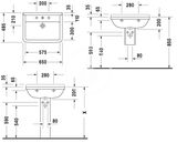 Duravit Starck 3 - Umývadlo 65x49 cm, s prepadom, s 1 otvorom na batériu, s WonderGliss, biela