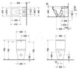 Duravit DuraStyle - WC kombi misa, zadný odpad, biela