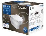 Duravit DuraStyle Basic - Závesné WC s doskou SoftClose, Rimless, biela