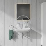 Duravit ME by Starck - Umývadlo, 60x40 cm, s prepadom, s otvorom na batériu, WonderGliss, biela