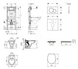 Geberit Duofix - Set predstenovej inštalácie, klozet Alpha s doskou, tlačidlo Sigma01, alpská biela