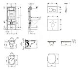 Geberit Duofix - Set predstenovej inštalácie, klozet Alpha s doskou, tlačidlo Sigma20, biela/chróm