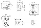 Geberit Kombifix - Set predstenovej inštalácie, klozetu a dosky Ideal Standard Tesi, tlačidla Sigma01, alpská biela
