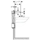 Geberit Brenta - Elektronická umývadlová batéria Brenta pod omietku, bez zmiešavača, dĺžka 170 mm, napájanie z generátora, chróm