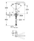 Grohe Minta - Drezová batéria, chróm