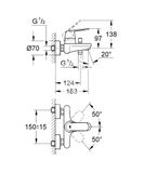 Grohe Eurosmart Cosmopolitan - Páková vaňová batéria, chróm