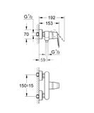 Grohe Eurosmart Cosmopolitan - Sprchová batéria, chróm