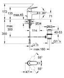 Grohe Eurosmart Cosmopolitan - Bidetová batéria s výpustom, chróm