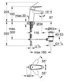 Grohe Eurodisc Cosmopolitan - Páková umývadlová batéria, chróm