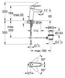 Grohe Eurodisc Cosmopolitan - Páková umývadlová batéria, chróm