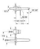 Grohe Eurodisc Cosmopolitan - Umývadlová 2-otvorová batéria, chróm