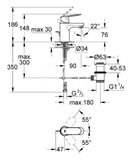 Grohe Eurosmart Cosmopolitan - Páková umývadlová batéria, chróm