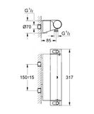 Grohe Grohtherm 2000 - Termostatická sprchová batéria, chróm