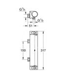 Grohe Grohtherm 2000 - Termostatická sprchová batéria, chróm