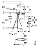 Grohe Eurodisc Cosmopolitan - Umývadlová batéria s výpusťou, chróm